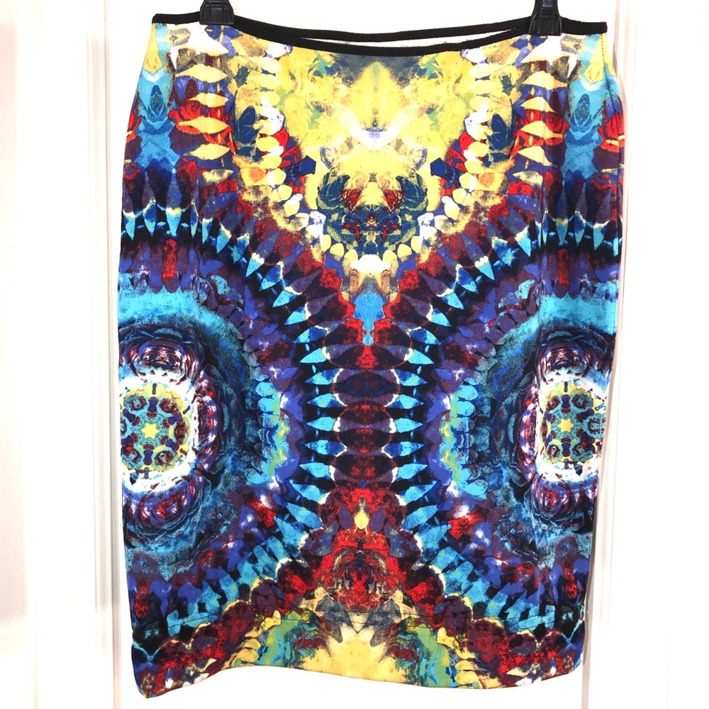 Tie Dyed Boho Pencil Skirt, Size M